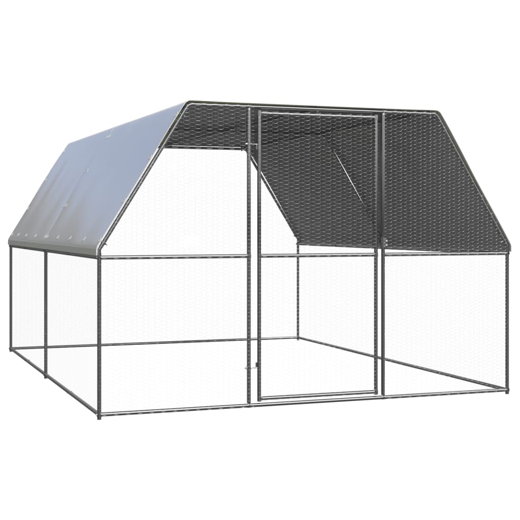 Vidaxl Chicken Coop 3x4x2 M galvaniserat stål