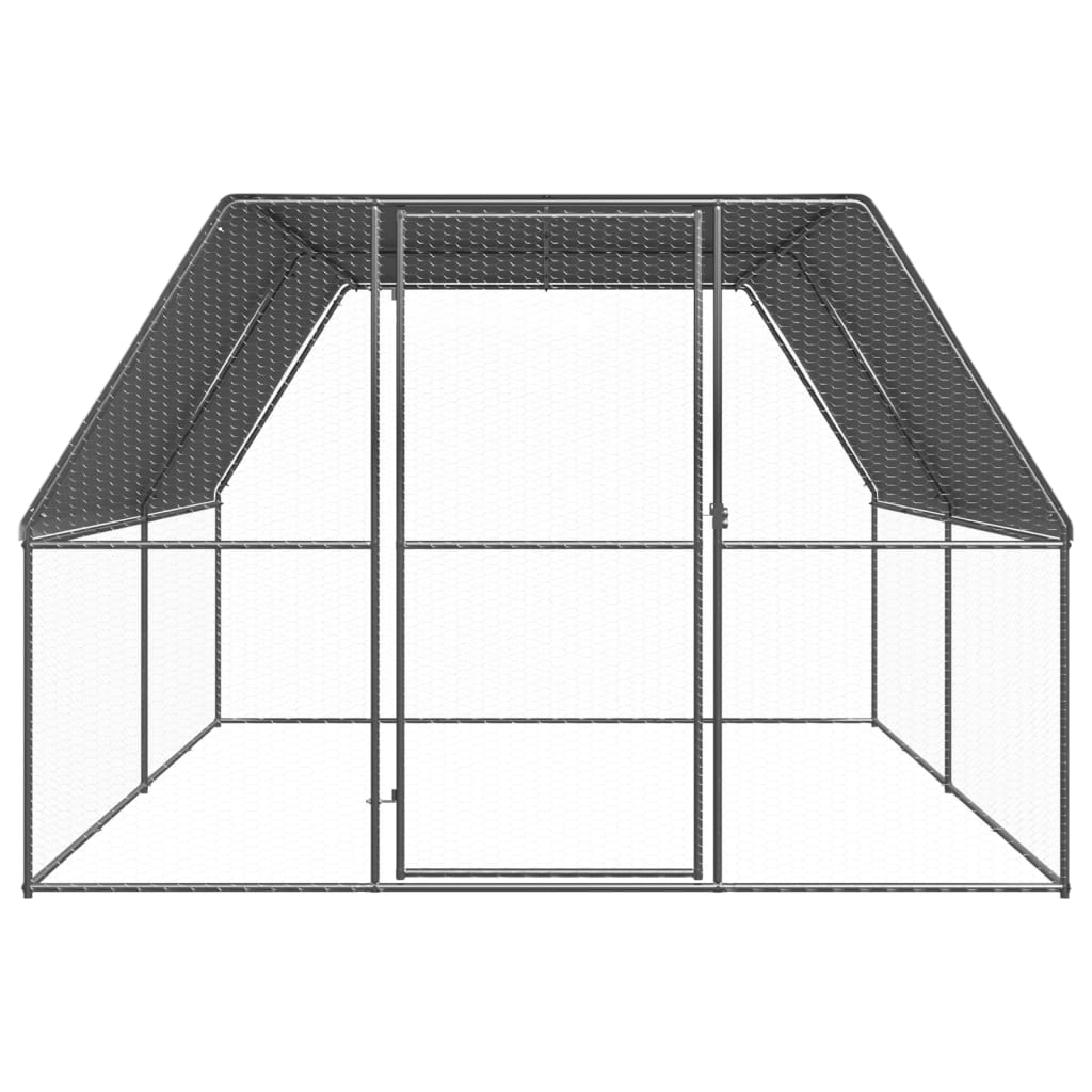 Vidaxl Chicken Coop 3x4x2 M galvaniserat stål