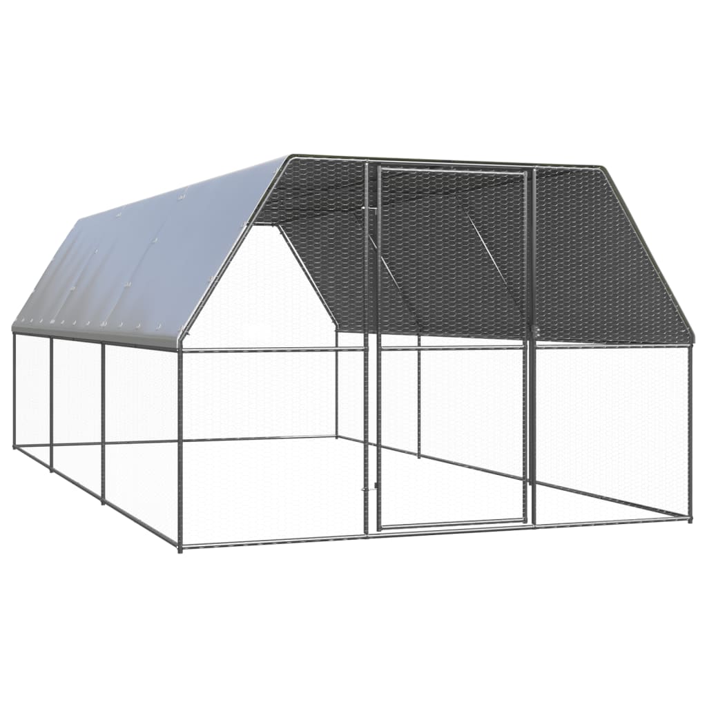Vidaxl Chicken Coop 3x6x2 M galvaniserat stål