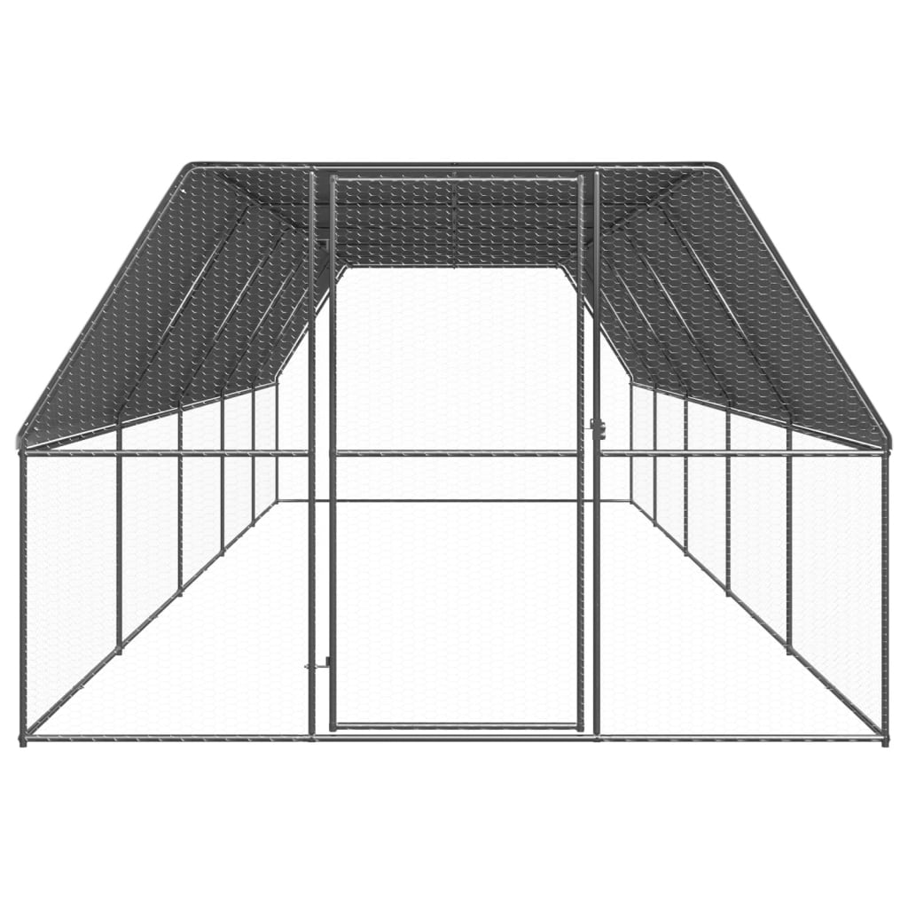 Vidaxl Chicken coop 3x10x2 m galvanized steel