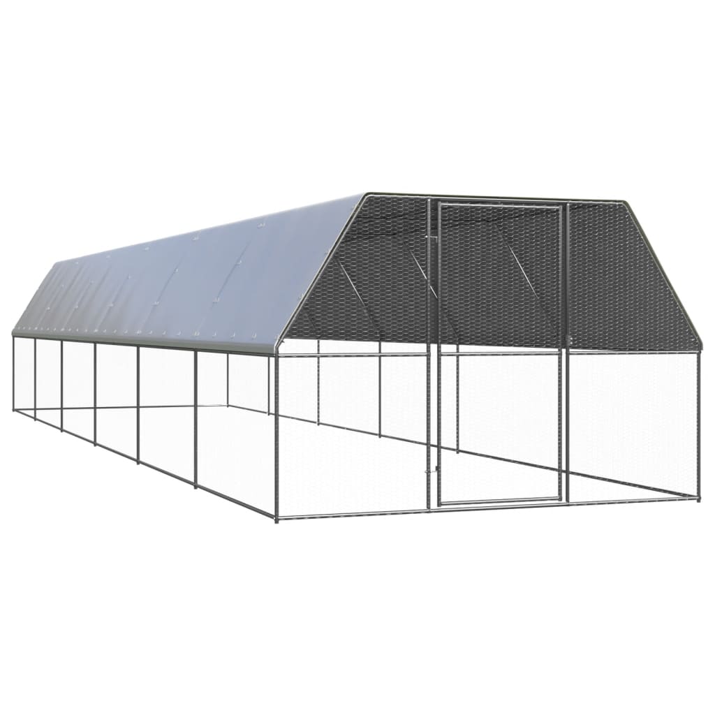 Vidaxl Chicken Coop 3x12x2 M galvaniserat stål