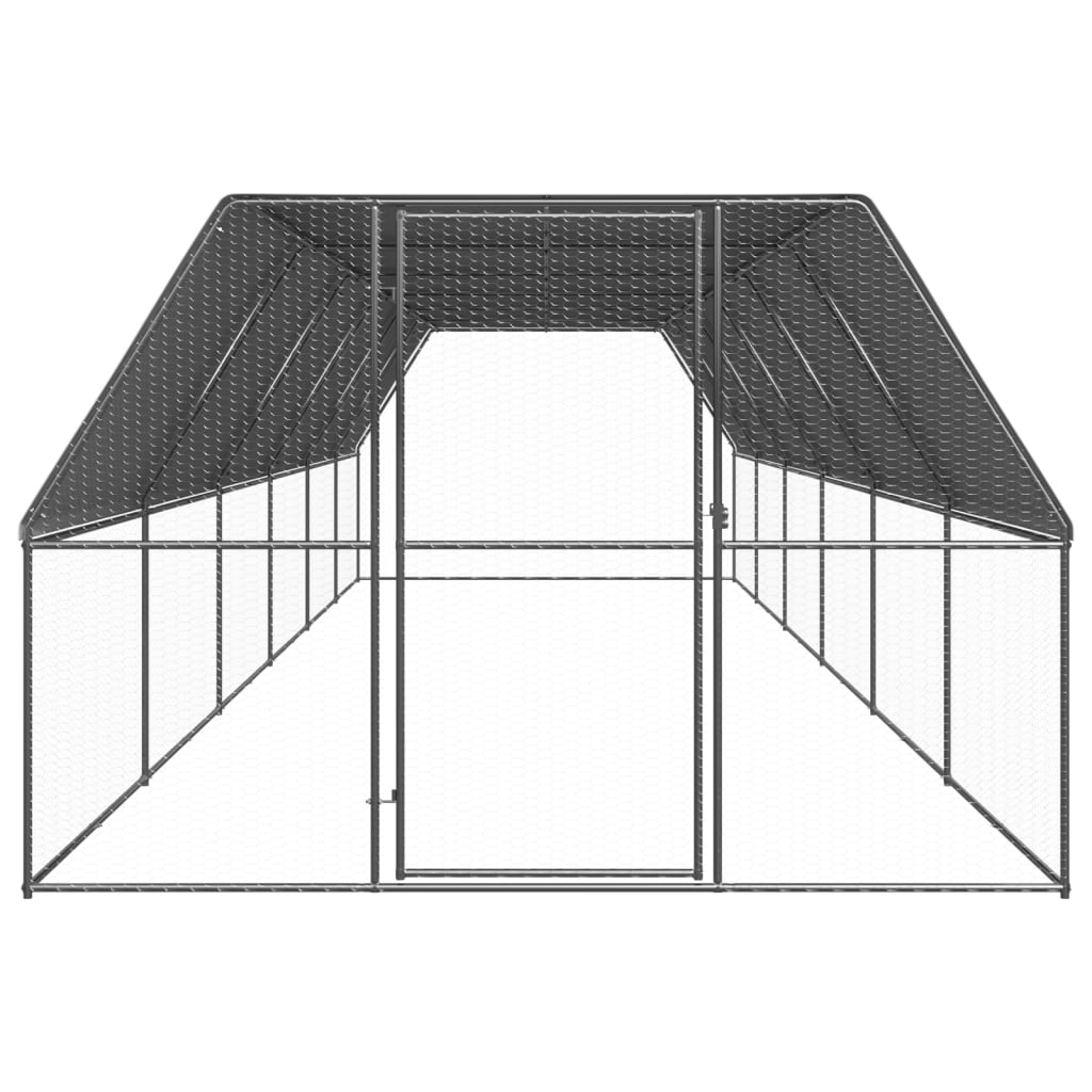 Vidaxl Chicken Coop 3x12x2 M galvaniserat stål