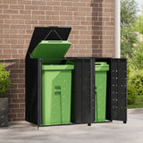 Bidaxl containerlagring för 2 containrar 138x79x117 cm stål svart
