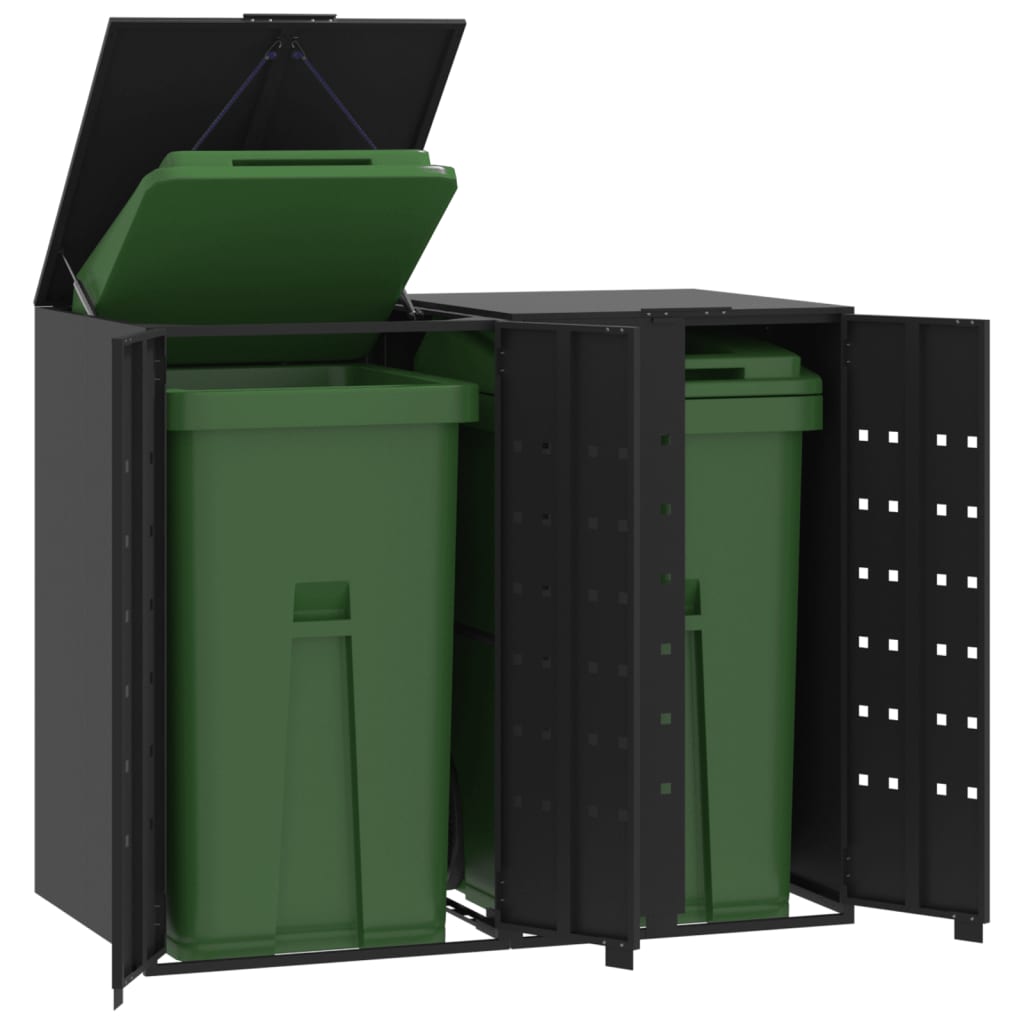 Bidaxl containerlagring för 2 containrar 138x79x117 cm stål svart