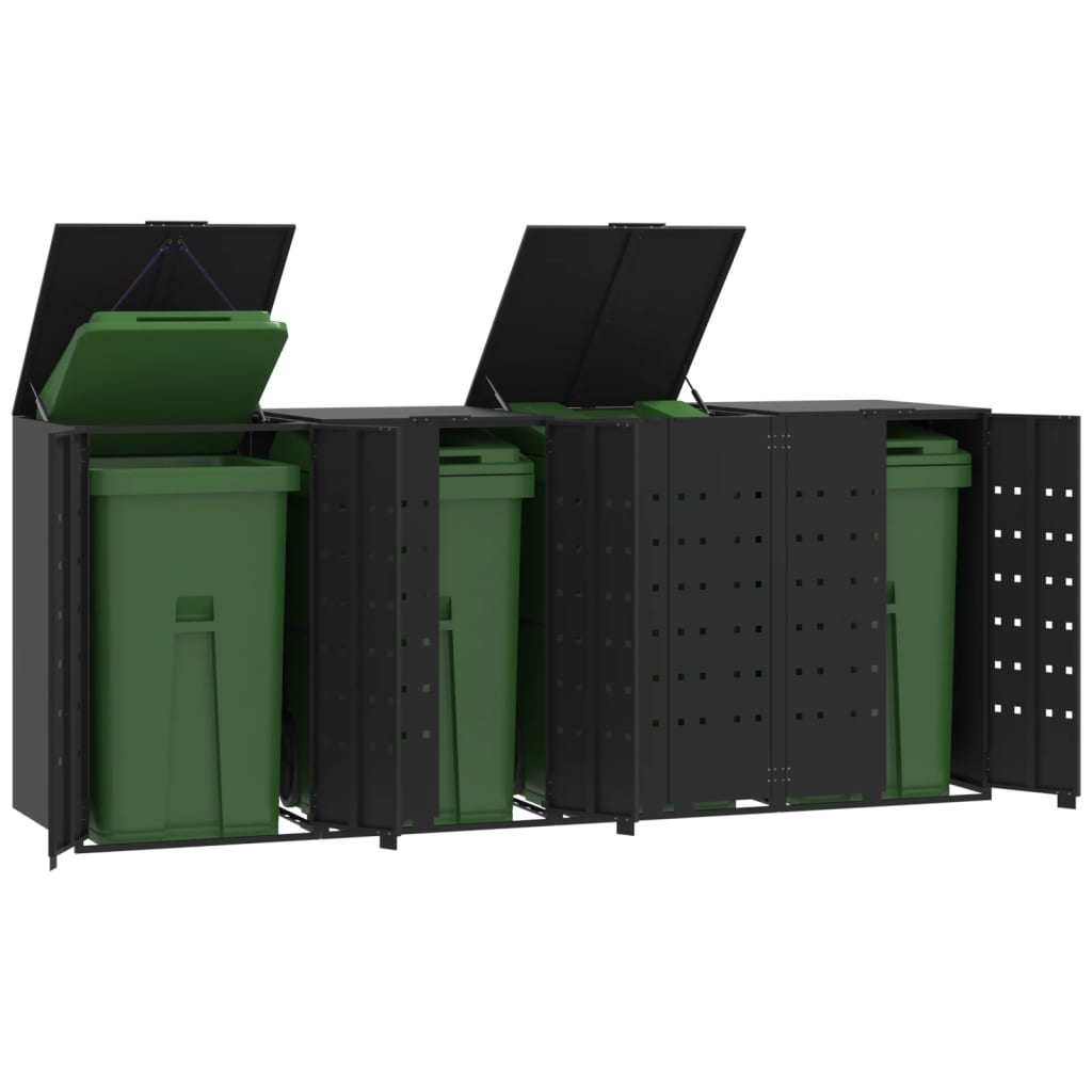 Bidaxl containerlagring för 4 containrar 276x79x117 cm stål svart