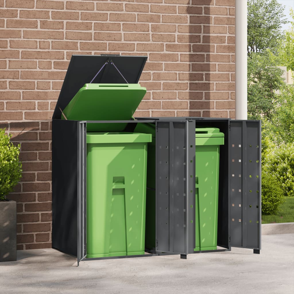 Vidaxl container storage 2 containers 138x79x117 cm steel anthracite