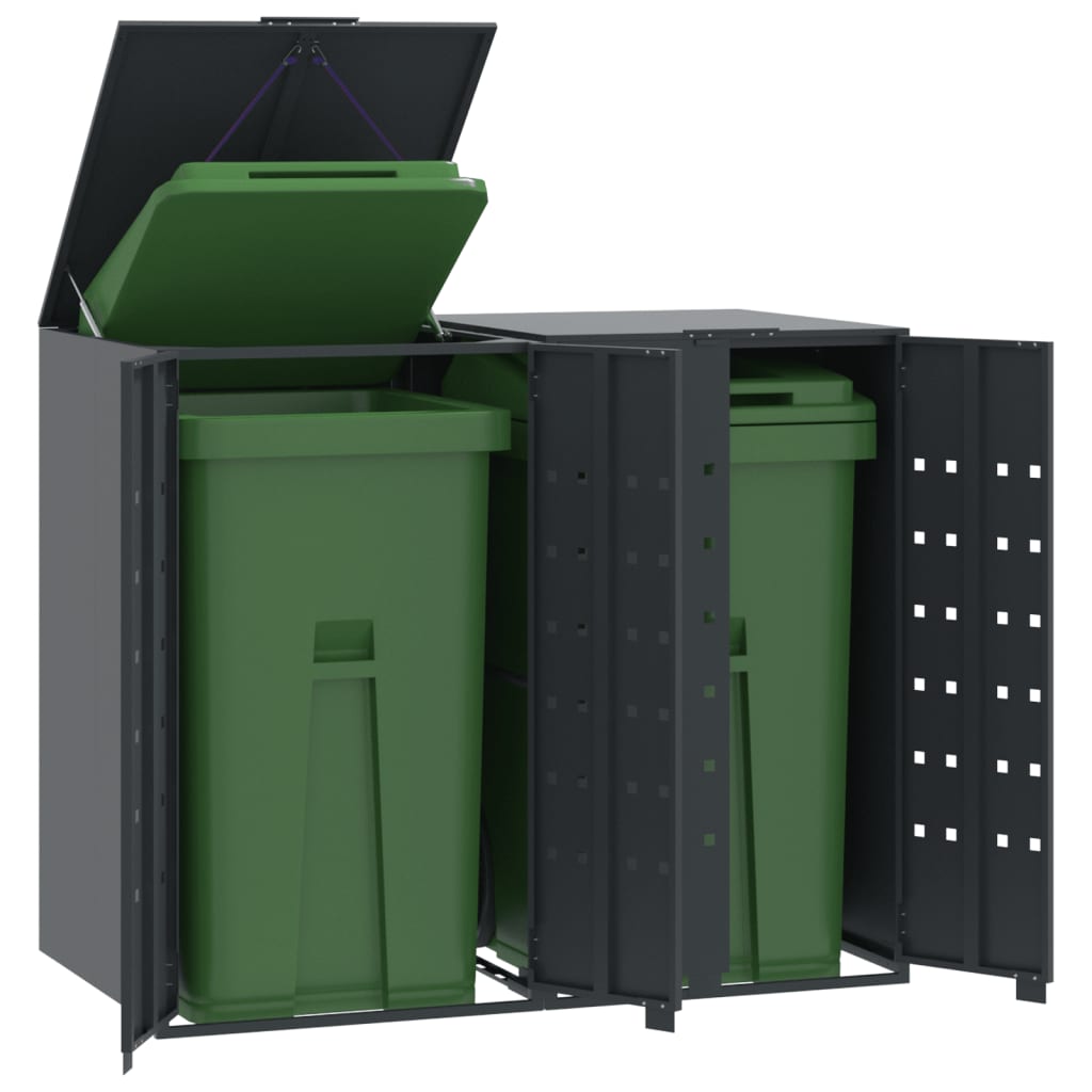 Vidaxl container storage 2 containers 138x79x117 cm steel anthracite