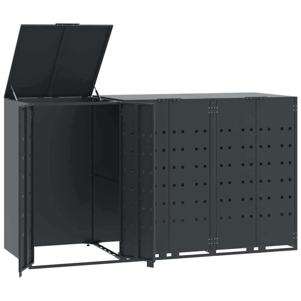 Vidaxl container storage 3 containers 207x79x117 cm steel anthracite