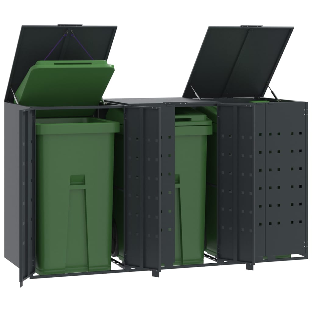 Vidaxl container storage 3 containers 207x79x117 cm steel anthracite