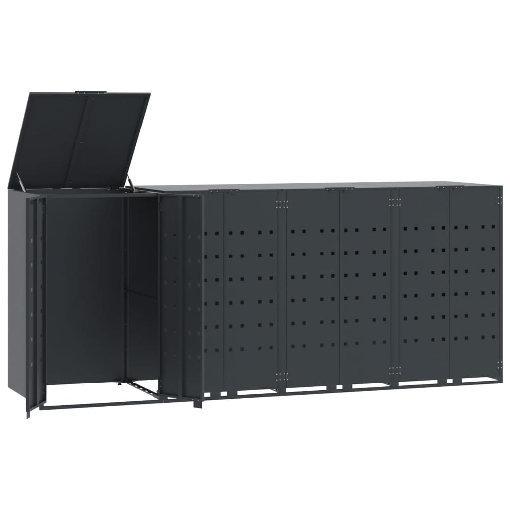 Vidaxl container storage 4 containers 276x79x117 cm steel anthracite