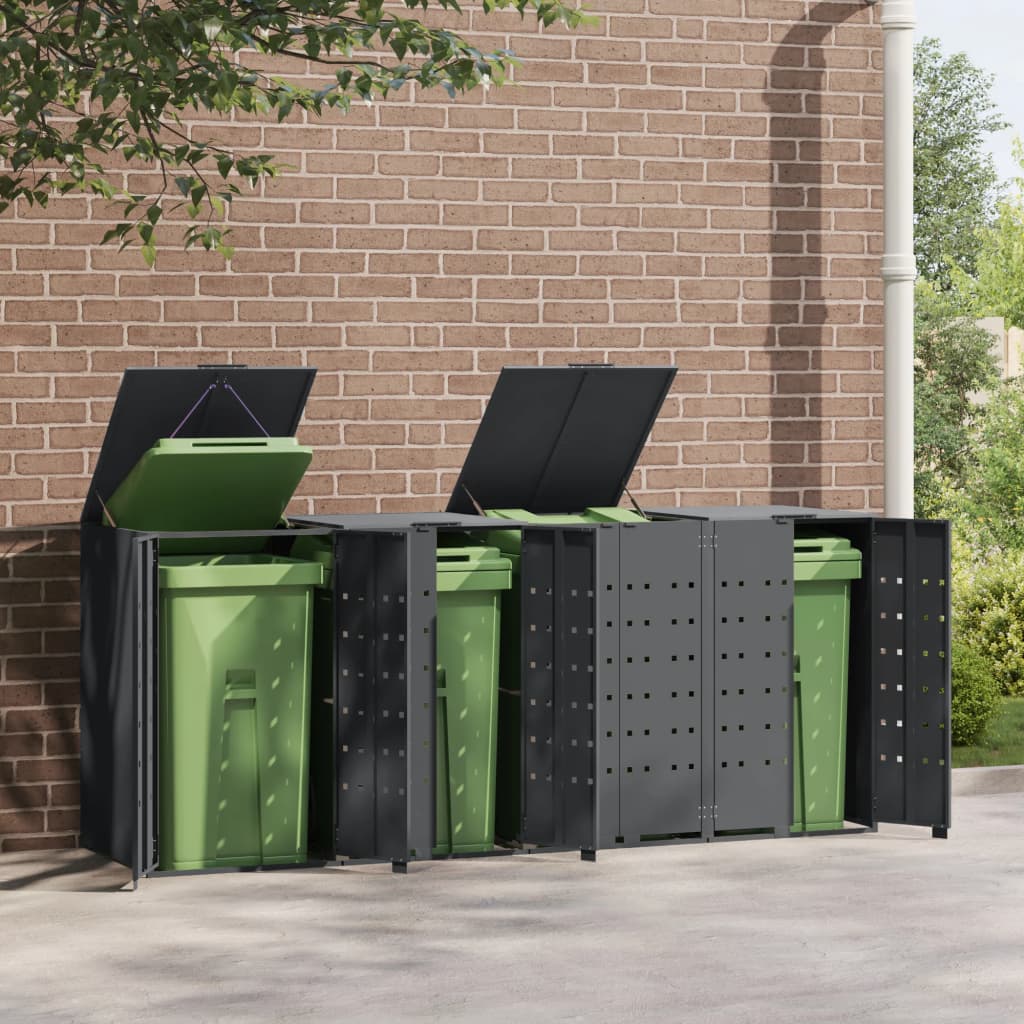 Vidaxl container storage 4 containers 276x79x117 cm steel anthracite