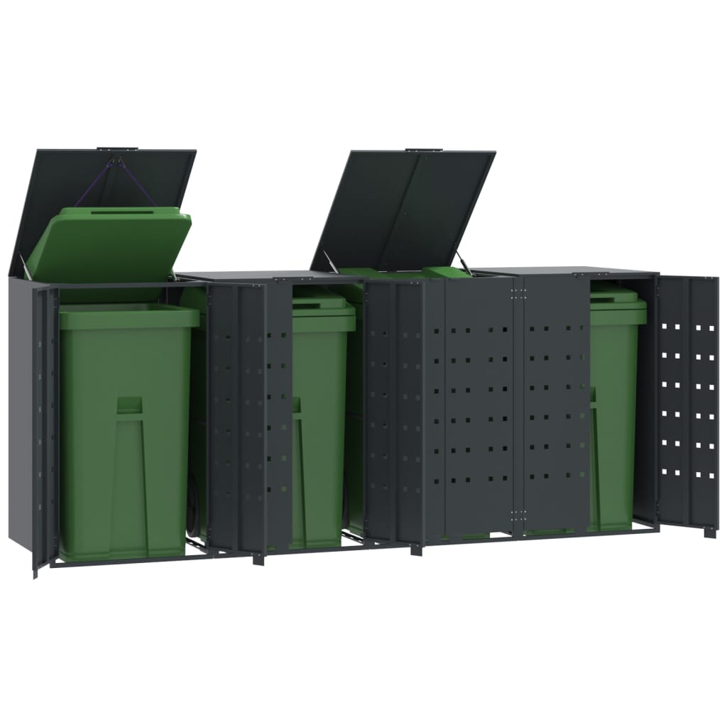 Vidaxl container storage 4 containers 276x79x117 cm steel anthracite
