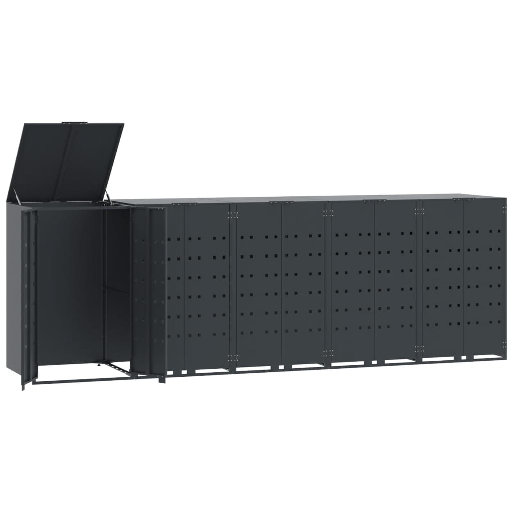 Vidaxl container storage 5 containers 345x79x117 cm steel anthracite