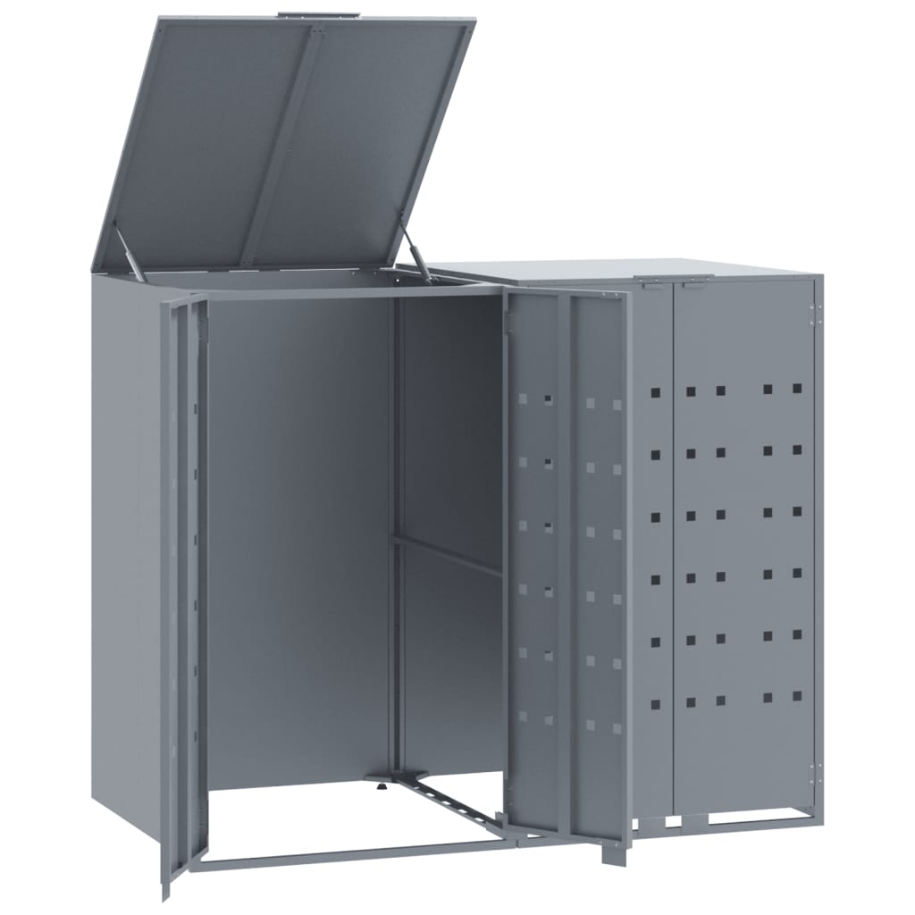 Vidaxl container storage for 2 containers 138x79x117 cm steel gray