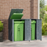 Vidaxl container storage for 2 containers 138x79x117 cm steel gray