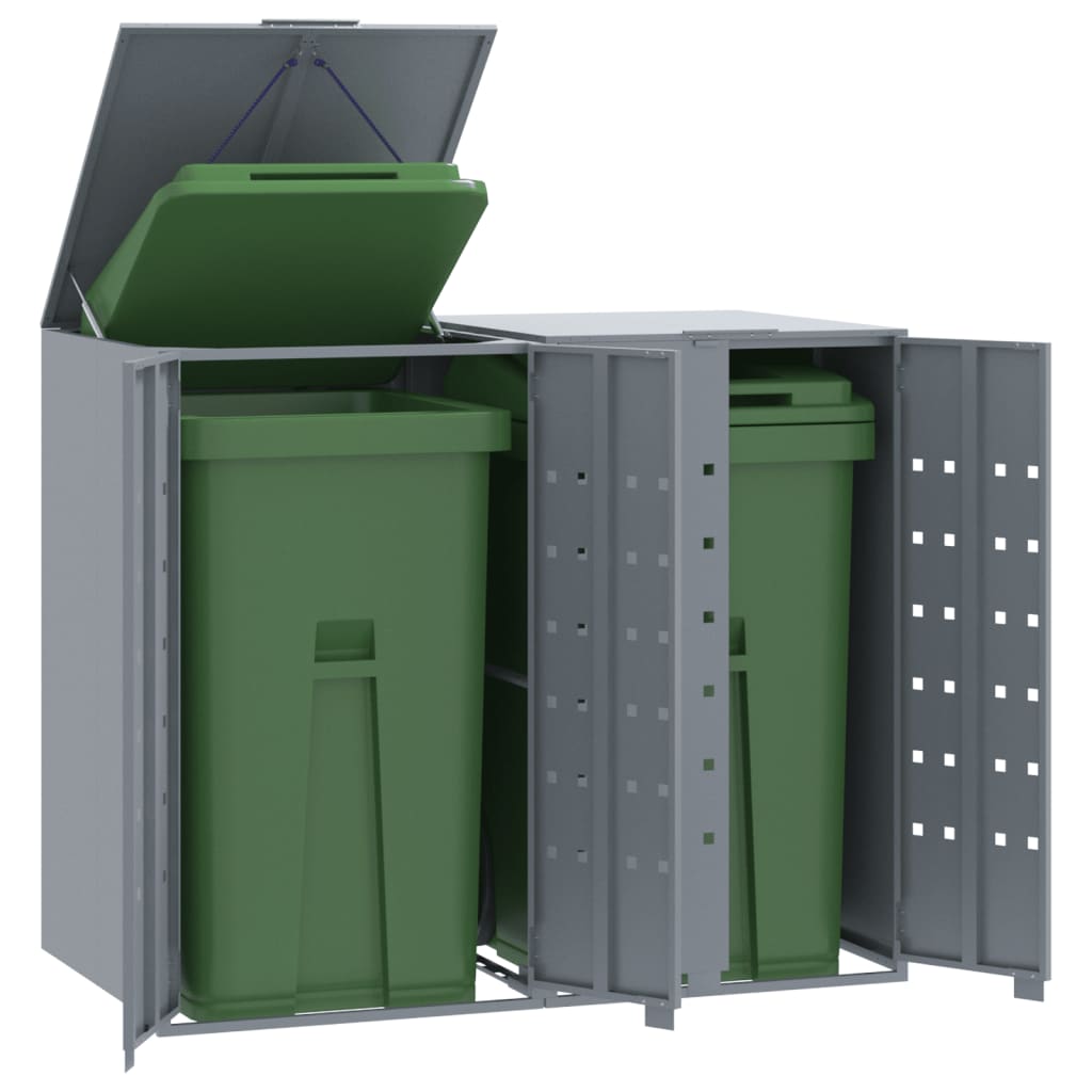 Vidaxl container storage for 2 containers 138x79x117 cm steel gray