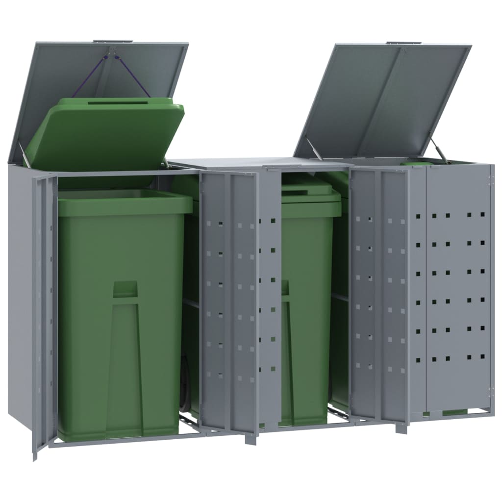 Vidaxl container storage for 3 containers 207x79x117 cm steel gray
