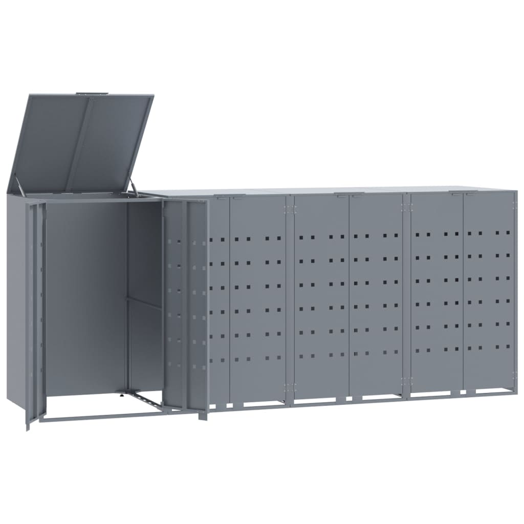 Bidaxl containerlagring för 4 containrar 276x79x117 cm stålgrå