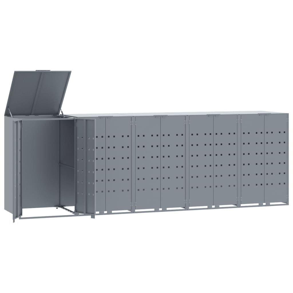 Bidaxl containerlagring för 5 containrar 345x79x117 cm stålgrå