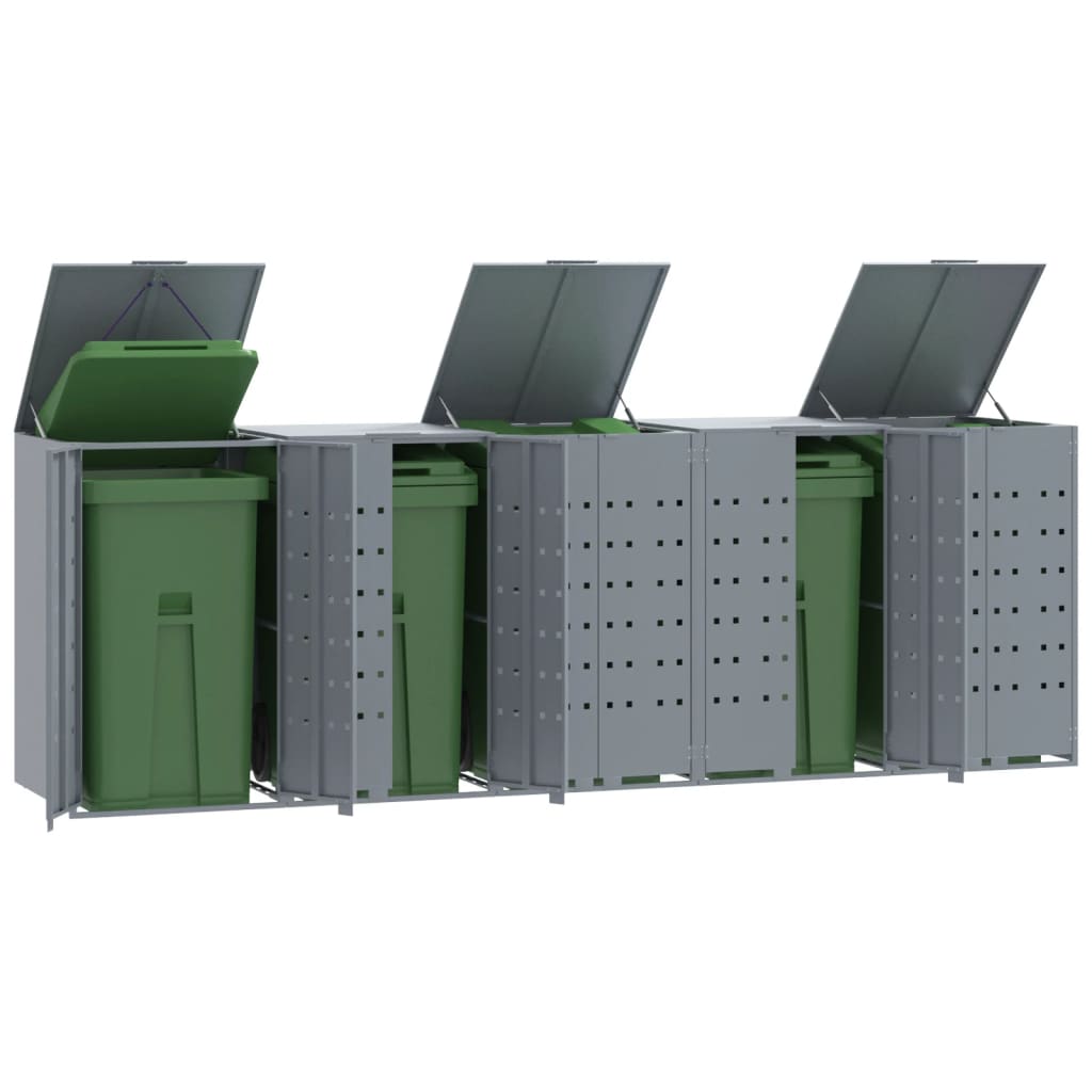 Bidaxl containerlagring för 5 containrar 345x79x117 cm stålgrå