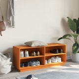 Vidaxl Shoe cabinet 110x34x45 cm Solid pine wash brown