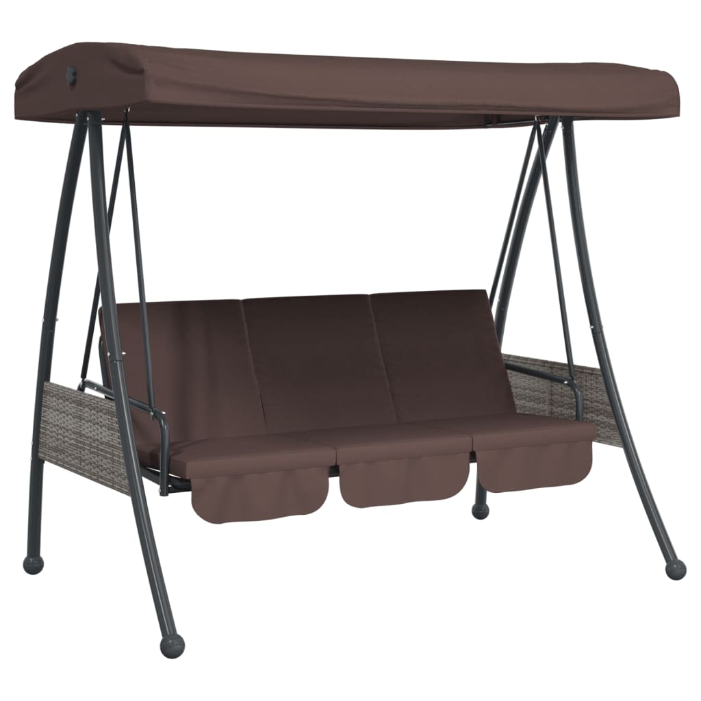 Vidaxl Swing Bench med justerbar markering av stål kaffebrunt