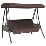 Vidaxl Swing Bench med justerbar markering av stål kaffebrunt