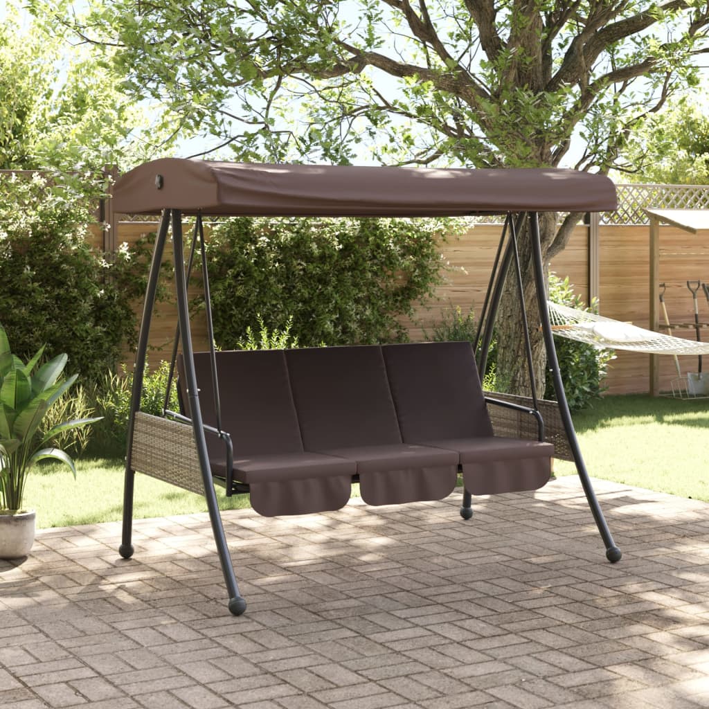 Vidaxl Swing Bench med justerbar markering av stål kaffebrunt
