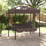 VidaXL Swing bench with Luifel Steel Coffee Brown