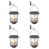 Vidaxl Wall lanterns for outside 4 st solar flickering flame warm white