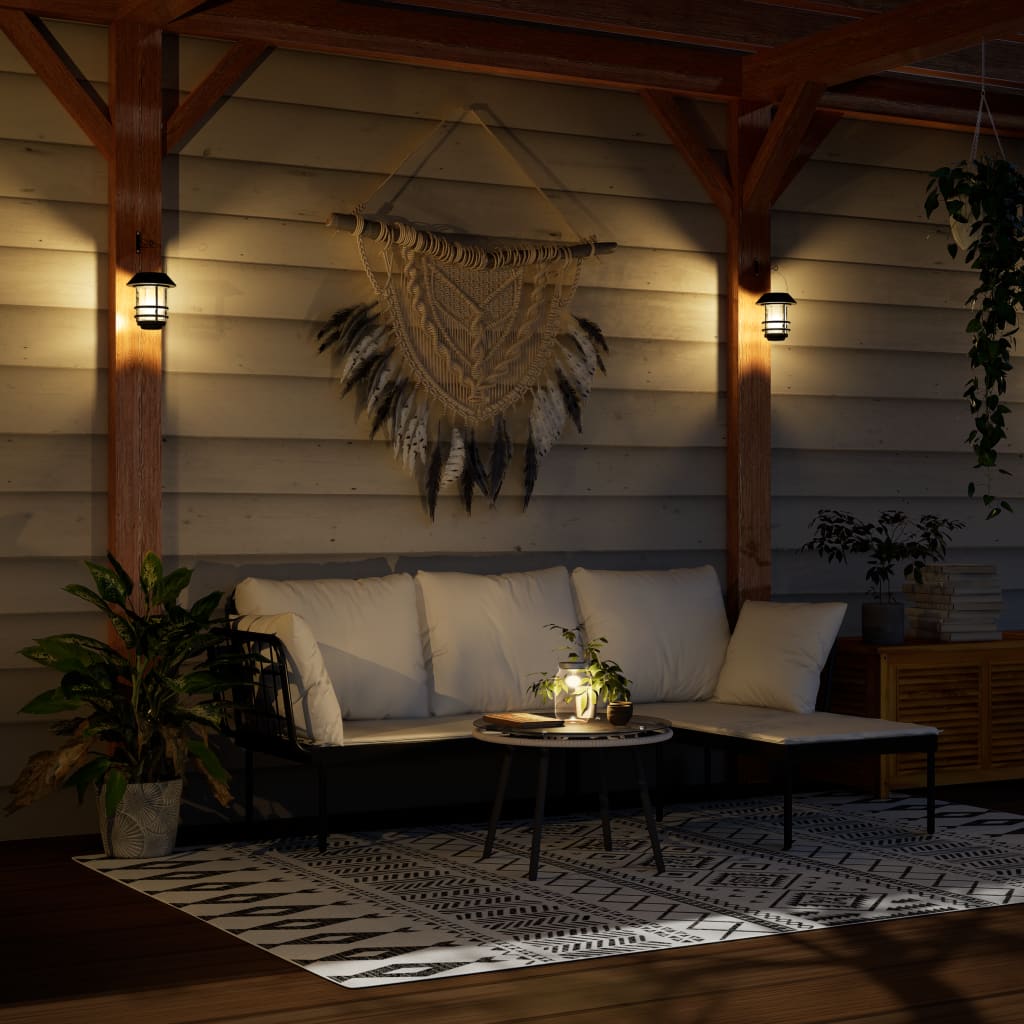 Vidaxl Wall lanterns for outside 4 st solar flickering flame warm white