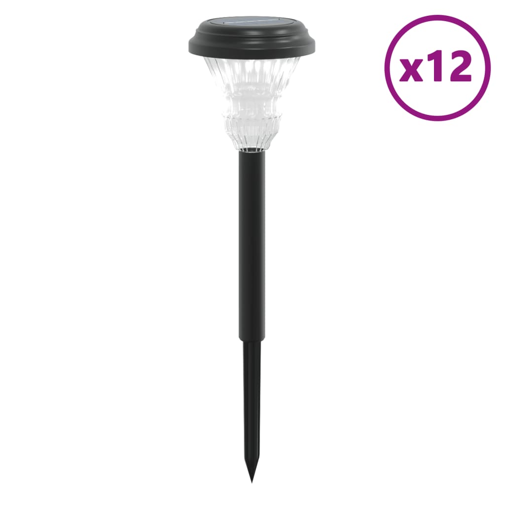 Vidaxl Garden Path Lighting 12 St Solar z mielonymi szpilkami białymi