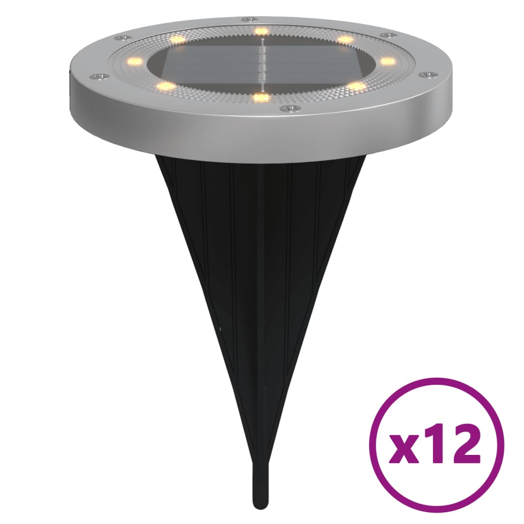 Vidaxl Ground lamps 12 St Solar with Ground pins Warm white