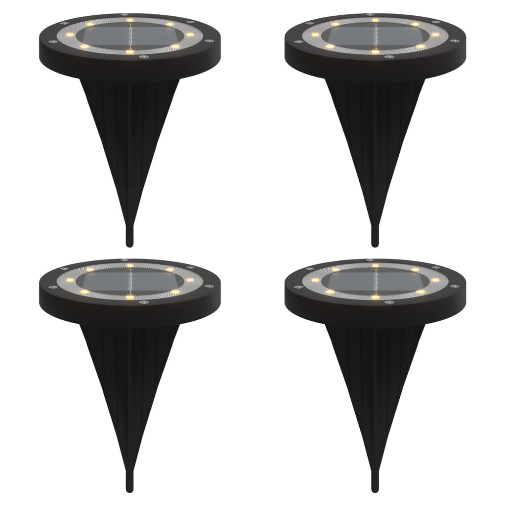 Vidaxl Lampade di terra 4 ST Solar con spille da terra Bianco caldo