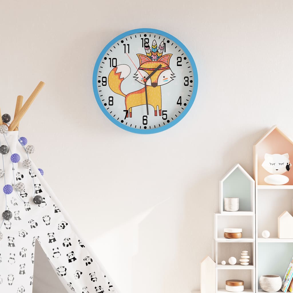 Vidaxl wall clock Ø25.5 cm Polystyrene and glass blue