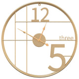 Vidaxl Wall Clock Ø50 cm Iron Gold Colored