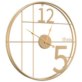 Vidaxl Wall Clock Ø50 cm Iron Gold Colored
