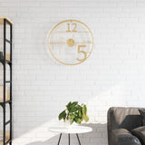 Vidaxl Wall Clock Ø50 cm Iron Gold Colored