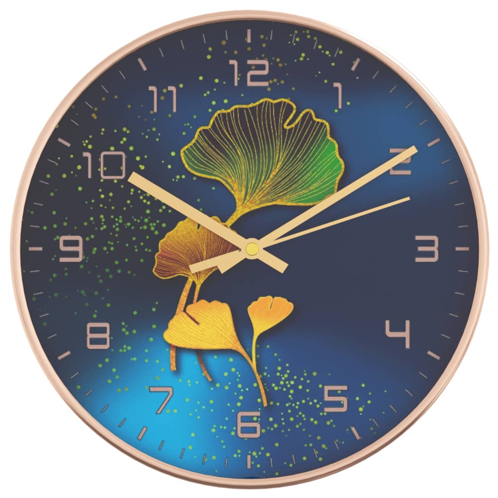 Vidaxl Wall Clock Ø29,5 cm polystyren og glas gylden og blå