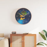 Vidaxl Wall Clock Ø29,5 cm polystyren og glas gylden og blå