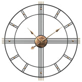 Reloj de pared Vidaxl Ø60 cm de hierro negro