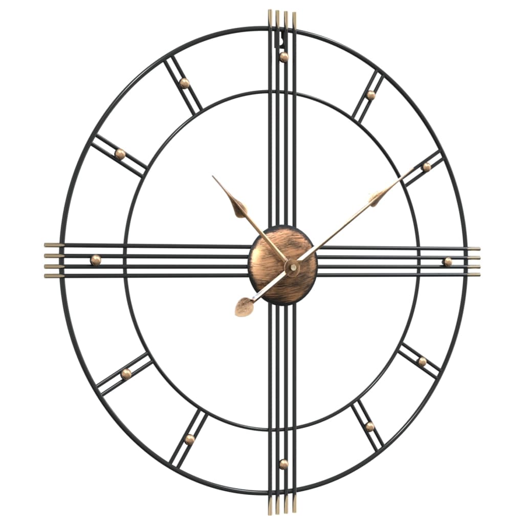 Reloj de pared Vidaxl Ø60 cm de hierro negro