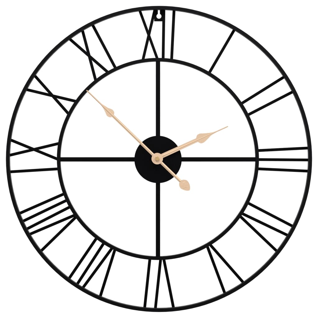 Vidaxl wall clock Ø50 cm iron black
