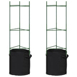 Vidaxl tomatbur med plantepose 2 stk 116 cm stål og polypropen
