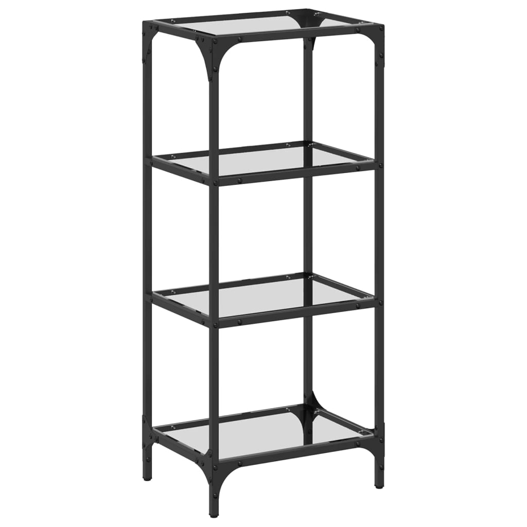 Stojak magazynowy vidaxl z przezroczystym szklanym topem 40x30x95 cm stal