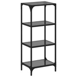 Vidaxl opbevaringsstativ med sort glas Top 40x30x95 cm stål