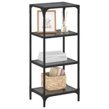 Vidaxl opbevaringsstativ med sort glas Top 40x30x95 cm stål