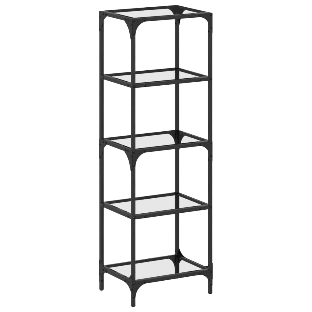 Stojalo za shranjevanje Vidaxl s prozornim steklom Top 40x30x123 cm jeklo