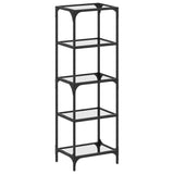 Stojak magazynowy vidaxl z czarnym szklanym topem 40x30x123 cm stal