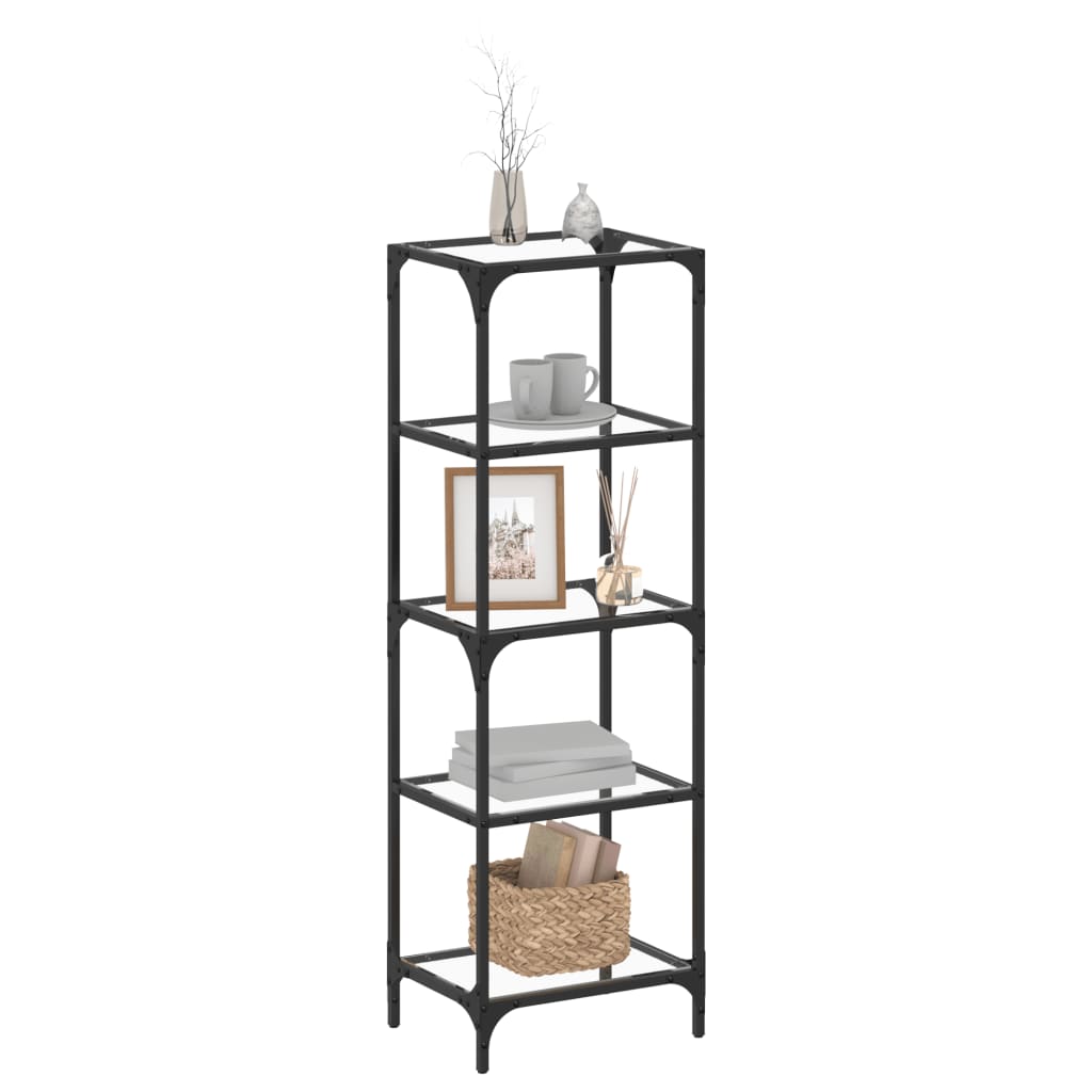 Stojak magazynowy vidaxl z czarnym szklanym topem 40x30x123 cm stal